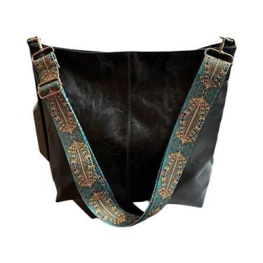 Imagem de Bolsa de Ombro Feminina Vintage em PU - Alta Capacidade e Alça Ajustáv