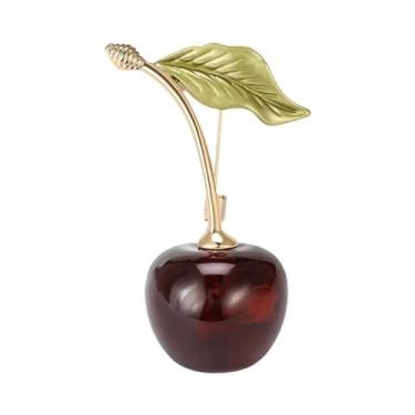 Imagem de Broches De Cereja Com Strass Unissex Para Mulheres, Pins De Frutas Em 