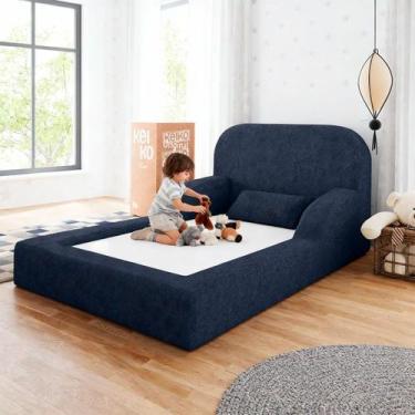 Imagem de Cama Montessoriana Solteiro Encanto Azul Marinho Keiko - Keiko Colchõe