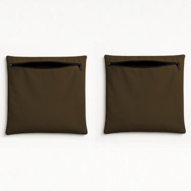 Imagem de Kit 2 Capas De Almofadas 42cm Suede Sala Ou Quarto Balaqui Marrom