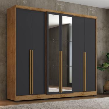 Imagem de Guarda Roupa Casal com Espelho 6 Portas e Pes Serena Damulti