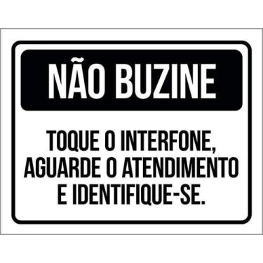 Imagem de Kit 5 Placa Acm Buzine Interfone Aguarde Atendimento 18X23 - Sinalizo
