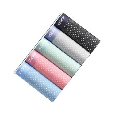 Imagem de Cuecas Boxer Masculinas plus Size De Seda Gelada, Kit Com 5 Peças, Fre