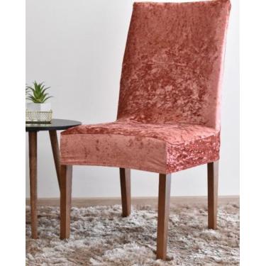 Imagem de Kit Com 2 Capas Para Cadeiras Em Veludo Alemão Molhado/Cristal Premium