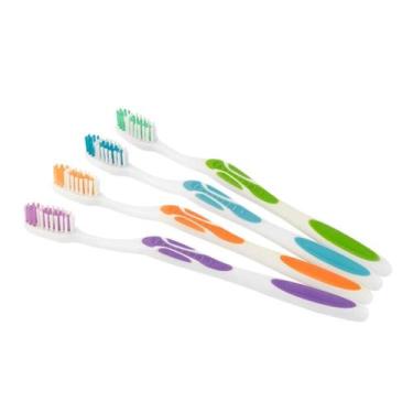 Imagem de Kit 12 escovas dental média adulto com capa protetora - JN ECOMERCE LT
