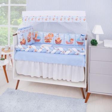 Imagem de Kit Berço Americano Almofadinhas Bebê Menino 13 peças - Avm Enxovais, 