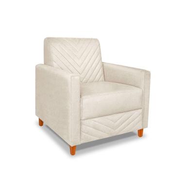 Imagem de Poltrona Camila Veludo Pés De Madeira - Pallazio Cor Bege