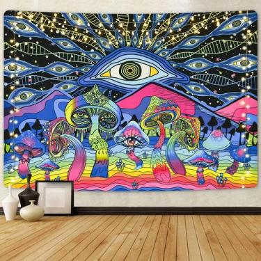 Imagem de Tapeçaria, olhos de cogumelo, estética de sala de parede, 148x130cm, m