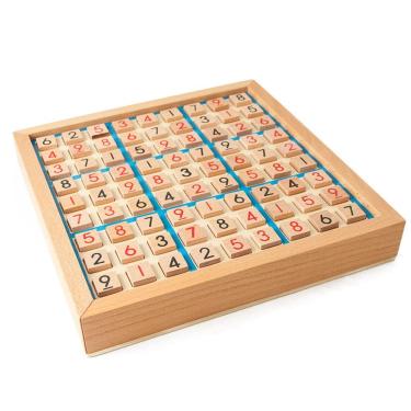 Imagem de Jogo de quebra-cabeça Sudoku Brinquedo de aprendizagem lógica de madeira para crianças