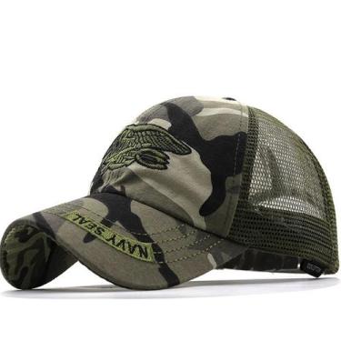 Imagem de Boné de beisebol de algodão Trucker Camouflage bordado 115g - Yiweisai