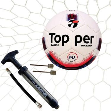 Imagem de Kit 01 Bola Topper Boleiro Hibrid+01 Bomba De Ar Kagiva Dupla Ação +01