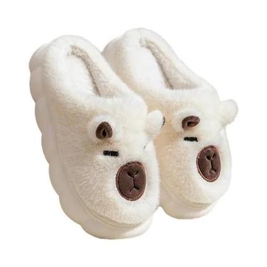 Imagem de Pantufas De Inverno Unissex Com Forro De Pelúcia, Sola Grossa E Espuma