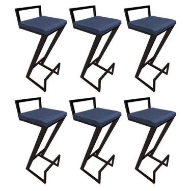 Imagem de Kit 6 Banqueta Alta Helena Z Para Area Laser Gourmet Cozinha Churrasqu