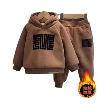 Imagem de Conjuntos De Moletom De Veludo Para Crianças No Inverno, Pulôver Com C