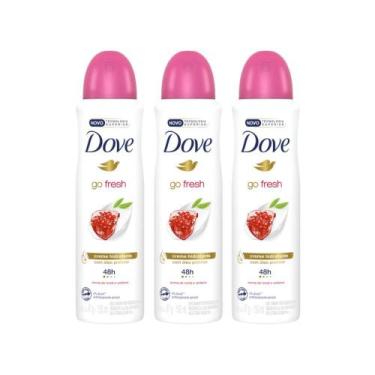 Imagem de Kit com 3 Desodorantes Antitranspirantes Aerosol Dove Go Fresh Romã e 