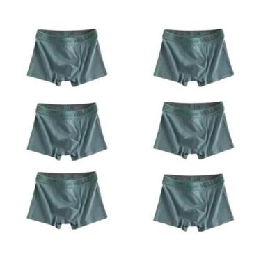 Imagem de 6 peças roupa interior masculina pura calcinha shorts boxer respirável