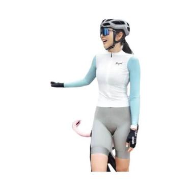 Imagem de Camisa De Ciclismo Feminina Slim Fit De Manga Longa Respirável Secagem