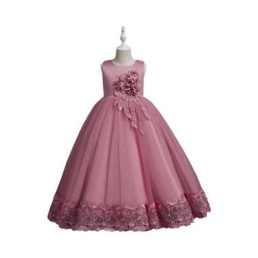 Imagem de Vestido Longo De Princesa Com Bordado De Flores Para Meninas Adolescen
