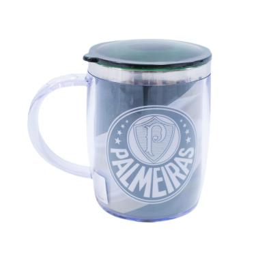 Imagem de Caneca Térmica Com Tampa 450ml Palmeiras Faixa-Unissex