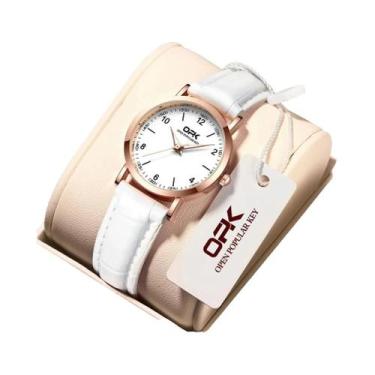 Imagem de Relógio De Pulso Feminino Elegante À Prova d'Água Com Pulseira De Cour