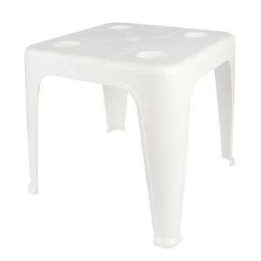 Imagem de Mesa Plástica De Apoio Com Porta Copos Mor Branco
