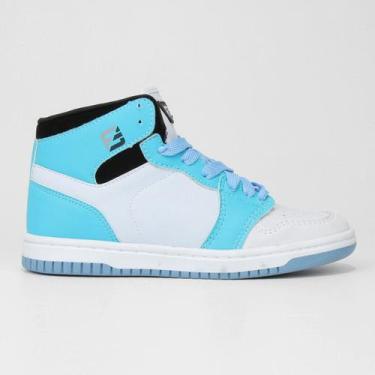 Imagem de Tênis Infantil Cano Alto Fatal Ted Cano Médio, Azul claro, Branco, 29