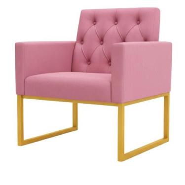 Imagem de Poltrona para Sala Quarto e Salão de Beleza Thais com Base de Ferro Do