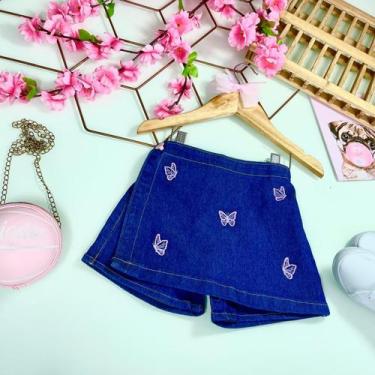 Imagem de Short e Short saia jeans infantil com lycra Cor:BLUSA STRASS PINKTaman