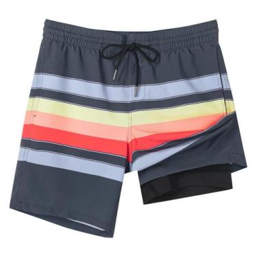 Imagem de SURF CUZ Bermuda de Natação Masculina com Forro de Compressão, Secagem