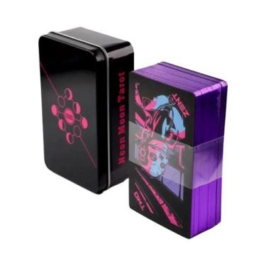 Imagem de Baralho De Tarot Manara Com Borda Dourada 78 Cartas Em Caixa De Lata J