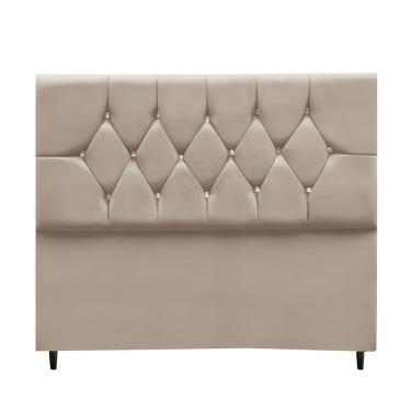 Imagem de Cabeceira Estofada Cama Box Casal 140 Cm Suede Paris bege
