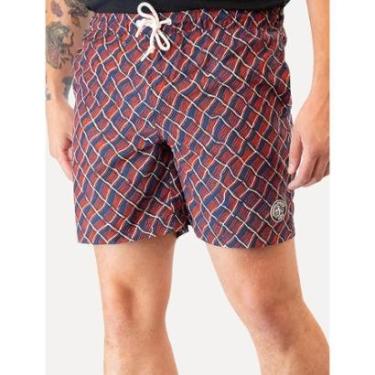 Imagem de Short Original Penguin Masculino D'Água Abstract Print Vermelho/ Marinho-Masculino