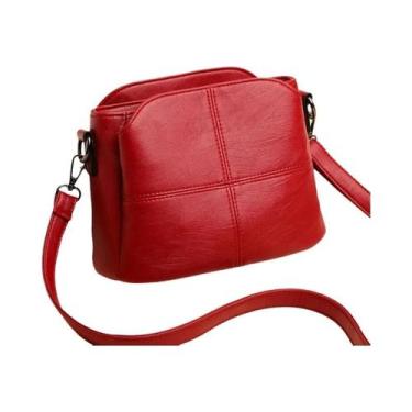 Imagem de Bolsa Transversal Grande Vintage Feminina Em Couro PU Macio, Bolsa Men