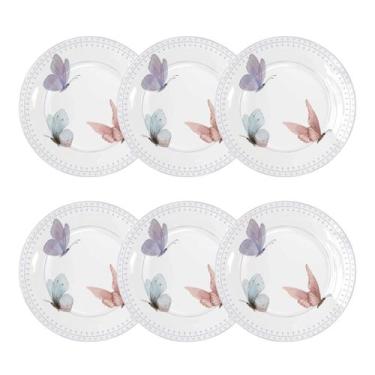 Imagem de Conjunto 6 Pratos Rasos Melamina Alta Resistência Não Quebra - Florart