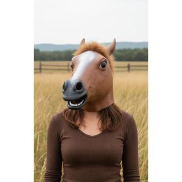 Imagem de Máscara Cavalo Látex Realista - Cosplay Festa Halloween - Congratulati