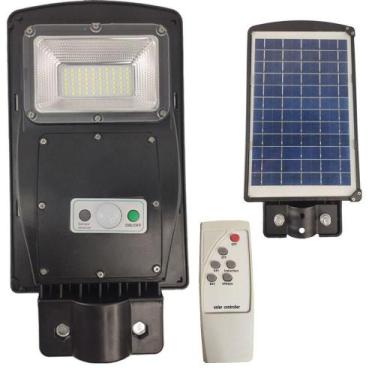 Imagem de Luminária Solar Poste 60w Led Controle E Sensor De Movimento - LEVA PR
