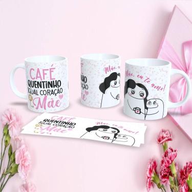 Imagem de Caneca Dia das Mães Flork 325ML Estampa 32 para Presente Criativo em Porcelana Branco O...