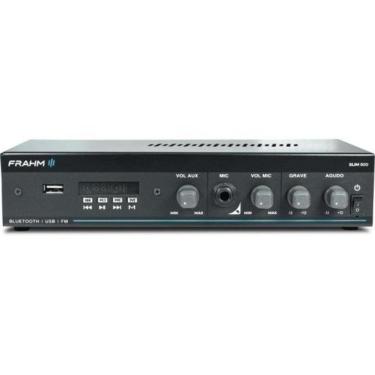 Imagem de Amplificador Frahm Slim 800 G5 para Ambientes Comerciais com 30W RMS, USB, FM, BT, Entrada Auxiliar RCA, Microfone P10