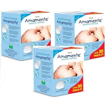 Imagem de Kit Absorvente P/seios Premium Diurno Amamente (3cx C/30 Un)
