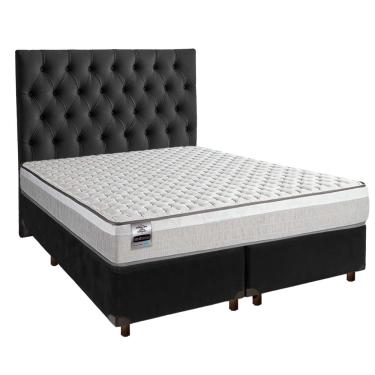 Imagem de Cama Box Casal + Colchão Hanover Inducol + Cabeceira Preto