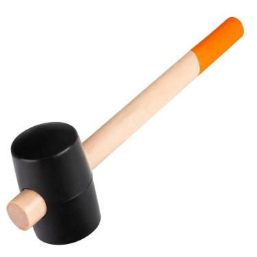 Imagem de Martelo Borracha Preta 450g Cabo De Madeira - SPARTA