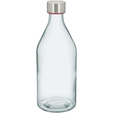 Imagem de KIT 2 GARRAFAS SUCO ÁGUA LEITE HOME&CO VIDRO 1 LITRO 25x9x9cm TRANSPARENTE COM TAMPA