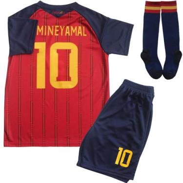 Imagem de Conjunto Infantil de Camisa de Futebol VIPKNOW Espanha 10 Vermelho Tam