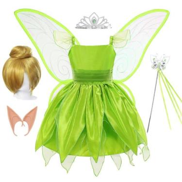 Imagem de Fantasia de fada ROSADAGE Tinkerbell para meninas com acessórios