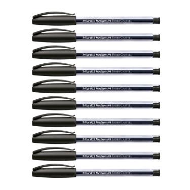 Imagem de Kit 10 Caneta Esferográfica Preto faber castell Trilux