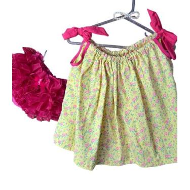 Imagem de Conjunto Bunda Rica Bebê Menina com Babados Luxo - Baby Luxo, Kit 3
