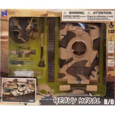 Imagem de Kit Montar Tanque De Guerra T80 New Ray 1/32, Camuflado