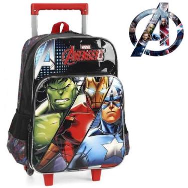 Imagem de Mochila Vingadores Hulk + Herpois Rodinha Infantil Masculina - Luxcel