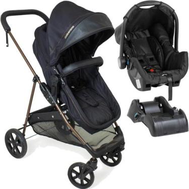 Imagem de Carrinho Moises Bebe Conforto Base Galzerano Napoli G22 Preto Cobre
