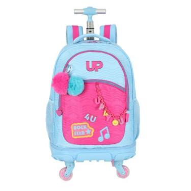 Imagem de Mochila De Carrinho Escolar Infantil Up4you Azul Claro - Luxcel